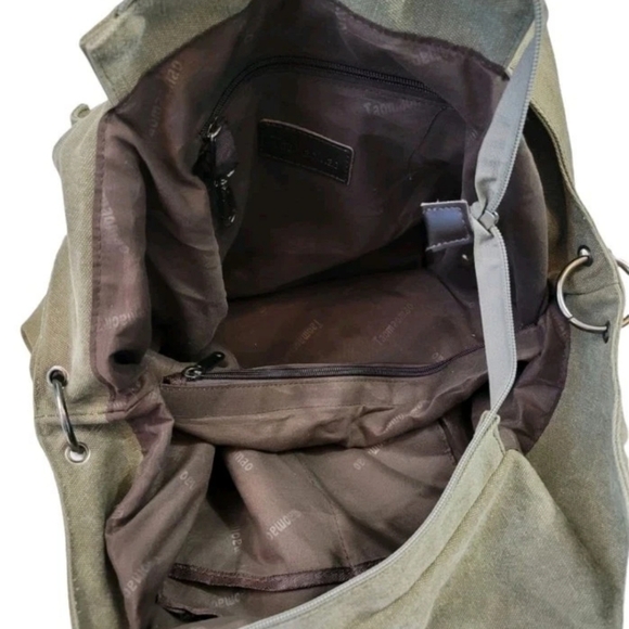 SALE * Tao MaoMao Cotton Canvas Hobo Tote in Army Green - Picture 9 of 11